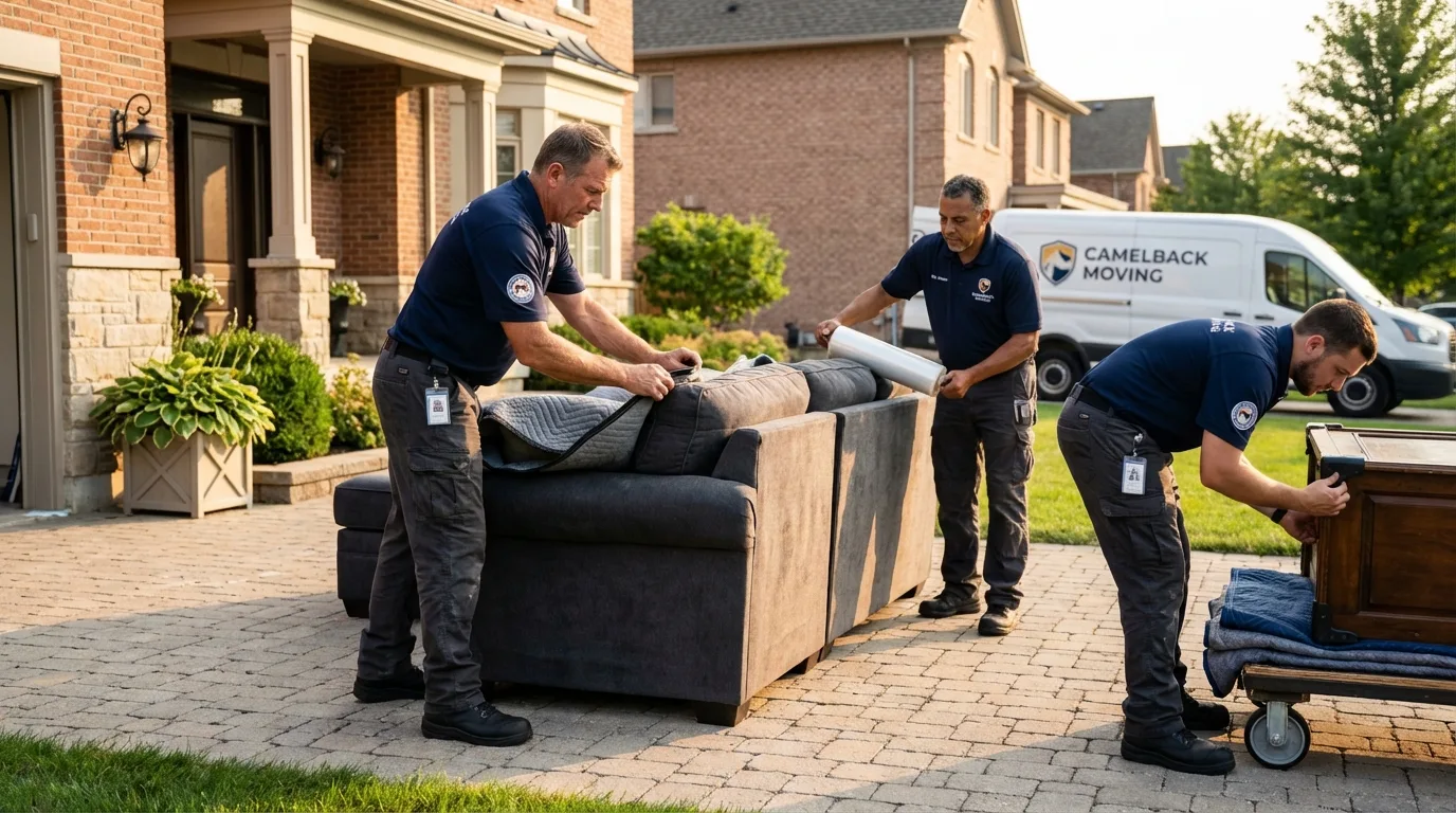 Large estate moving crew wrapping furniture in Paintsville, KY