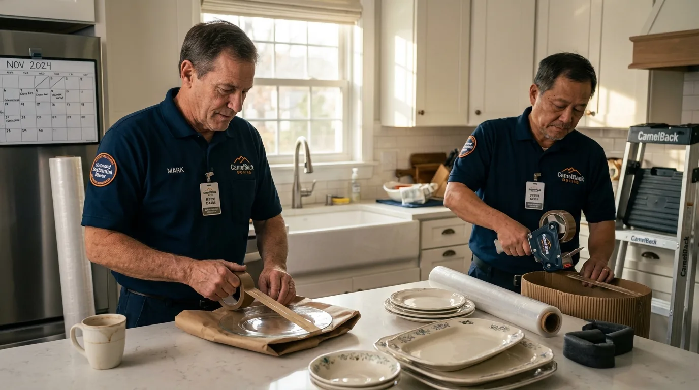 Professional crew packing kitchen dishware in Paintsville, KY